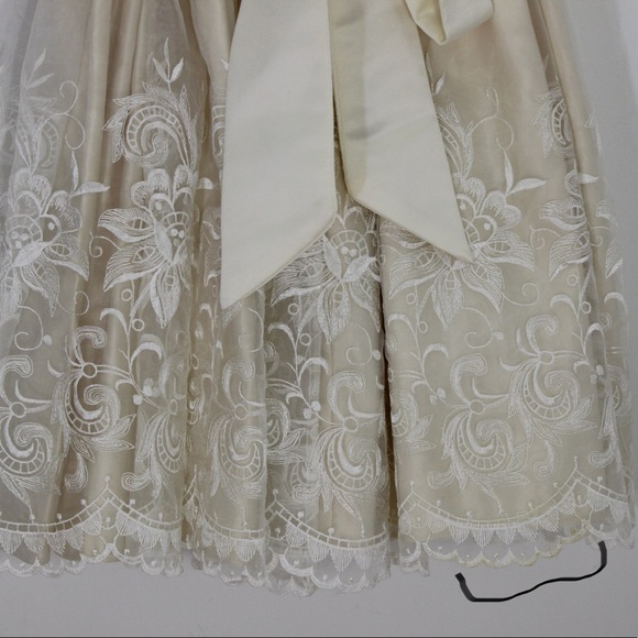CINDERELLA Lace Satin Dress Champagne Ivory Cream Wedding Princess Size - Picture 8 of 11
